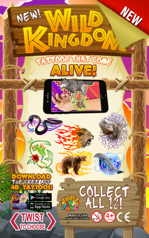 Wild Kingdom 4D Tatoos (Qty 96 Tubz)