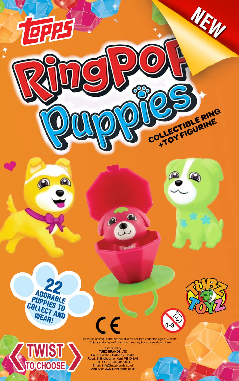 Topps Ring Pop Puppies Series 1 Figure Lot 4 Golden Puppy | #3761462987