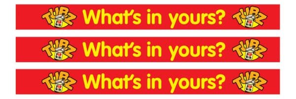 Tubz 'What's in yours?' Lid Stickers x 3