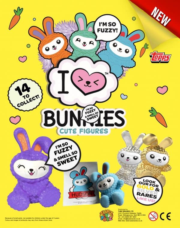 I Love Bunnies & Sticker Set (Qty 100: 46p-48p each) 68mm £2 Vend