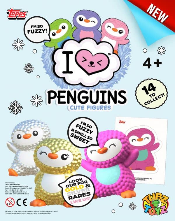 I Love Penguins & Sticker Set (Qty 100: 46p-48p each) 68mm £2 Vend